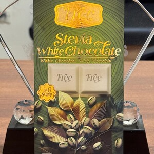 Free Stevia White Chocolate with Pistachio