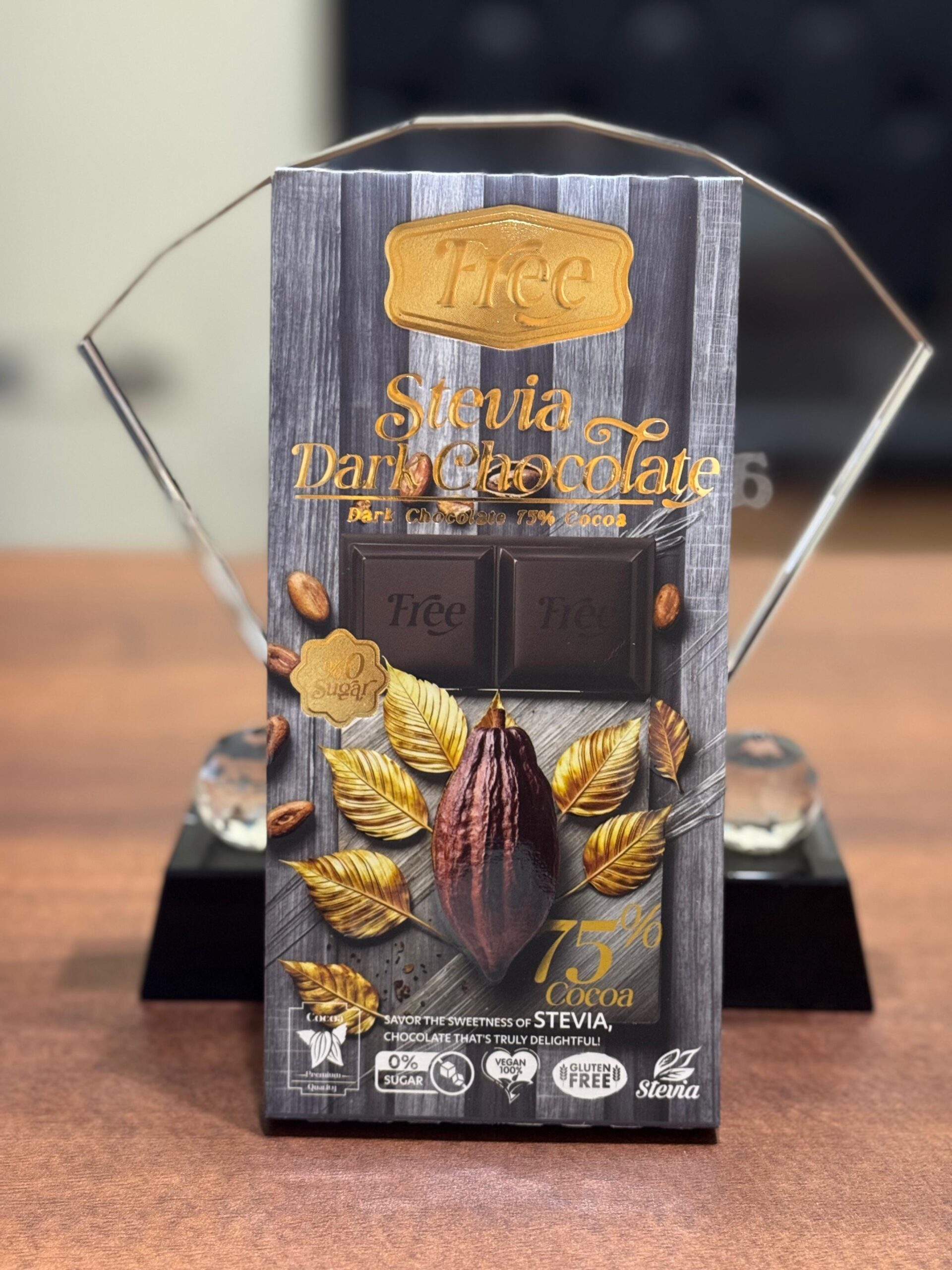 Free Stevia Dark Chocolate 75% Cocoa