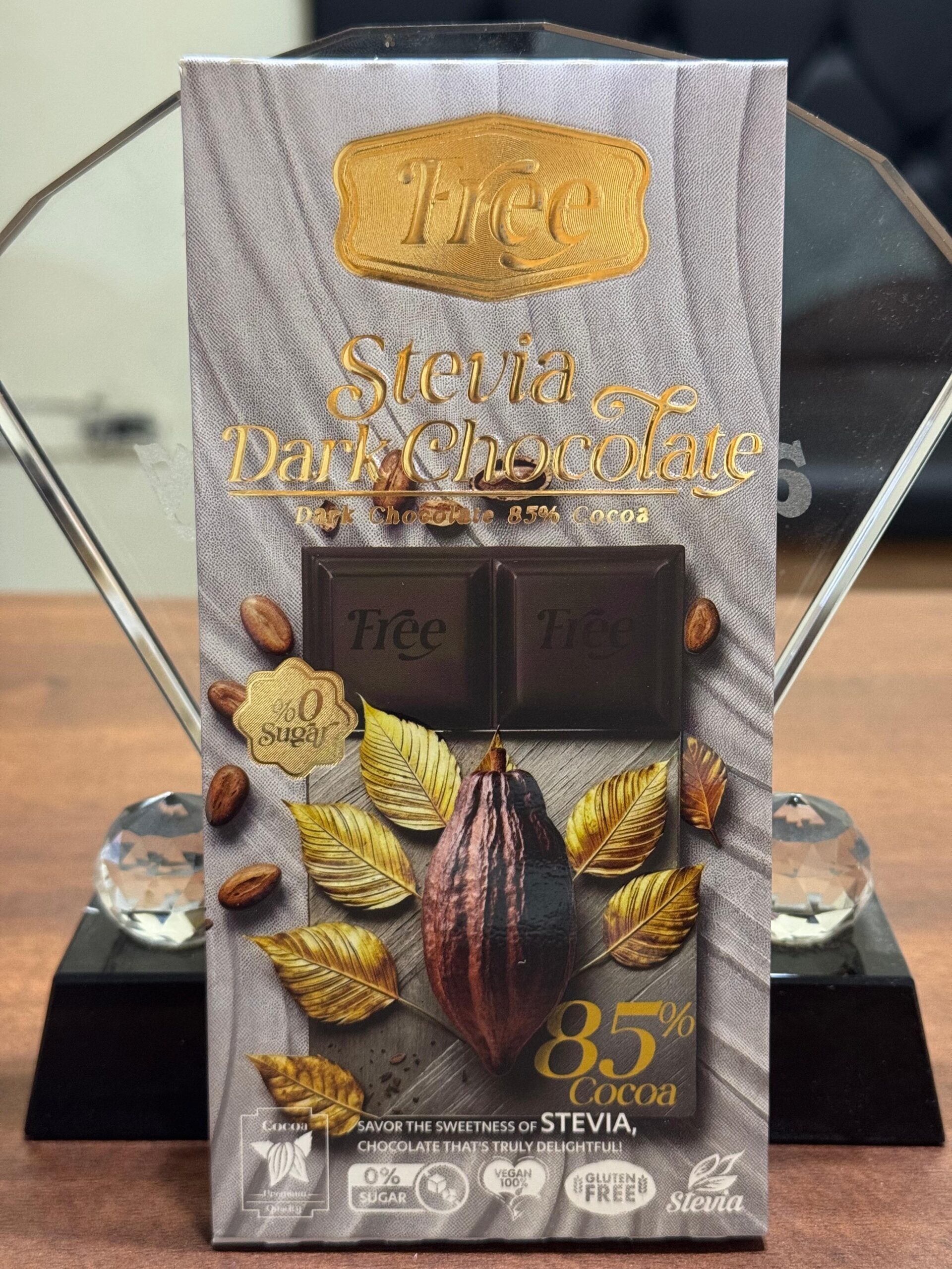 Free Stevia Dark Chocolate 85% Cocoa