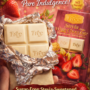 Free Stevia white Chocolate with Strawberry