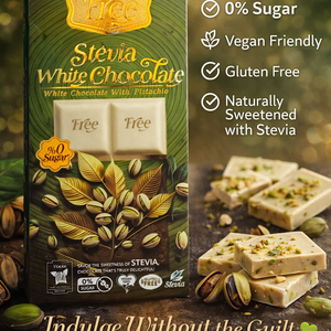 Free Stevia White Chocolate with Pistachio